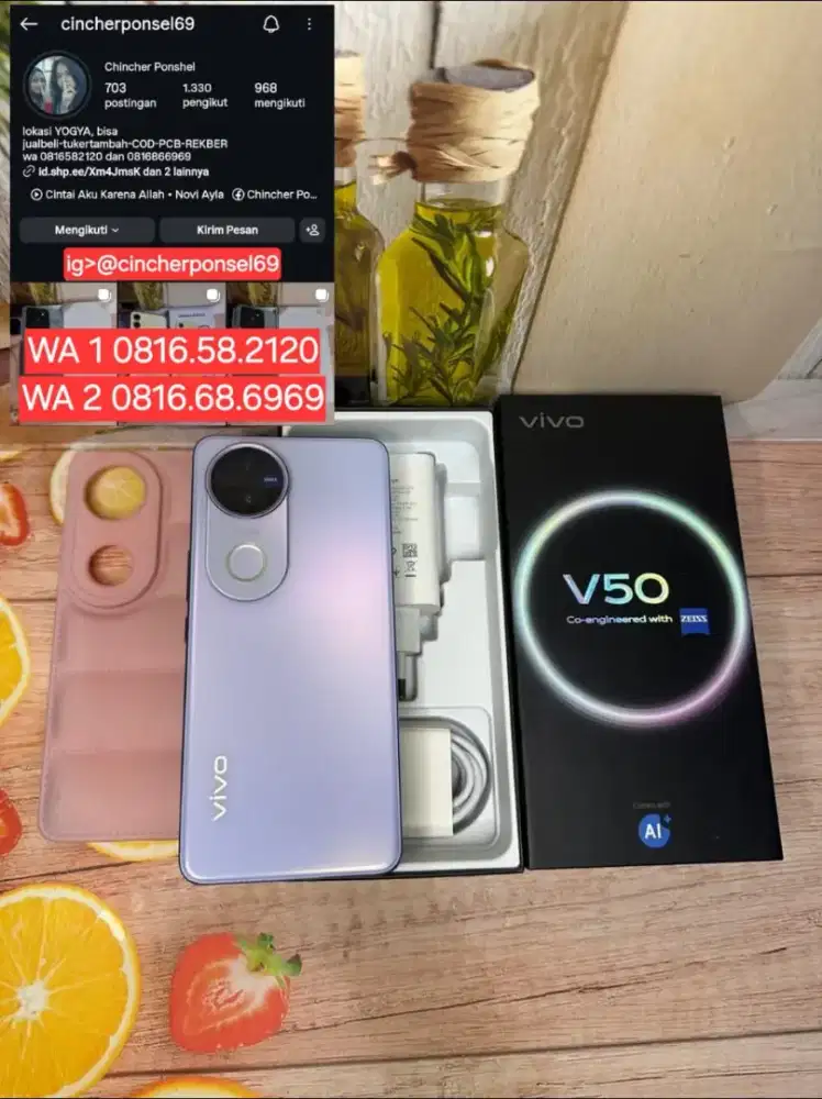 Dijual hp likenew VIVO V50 5g ram 12gb fullset original grns 01 2027