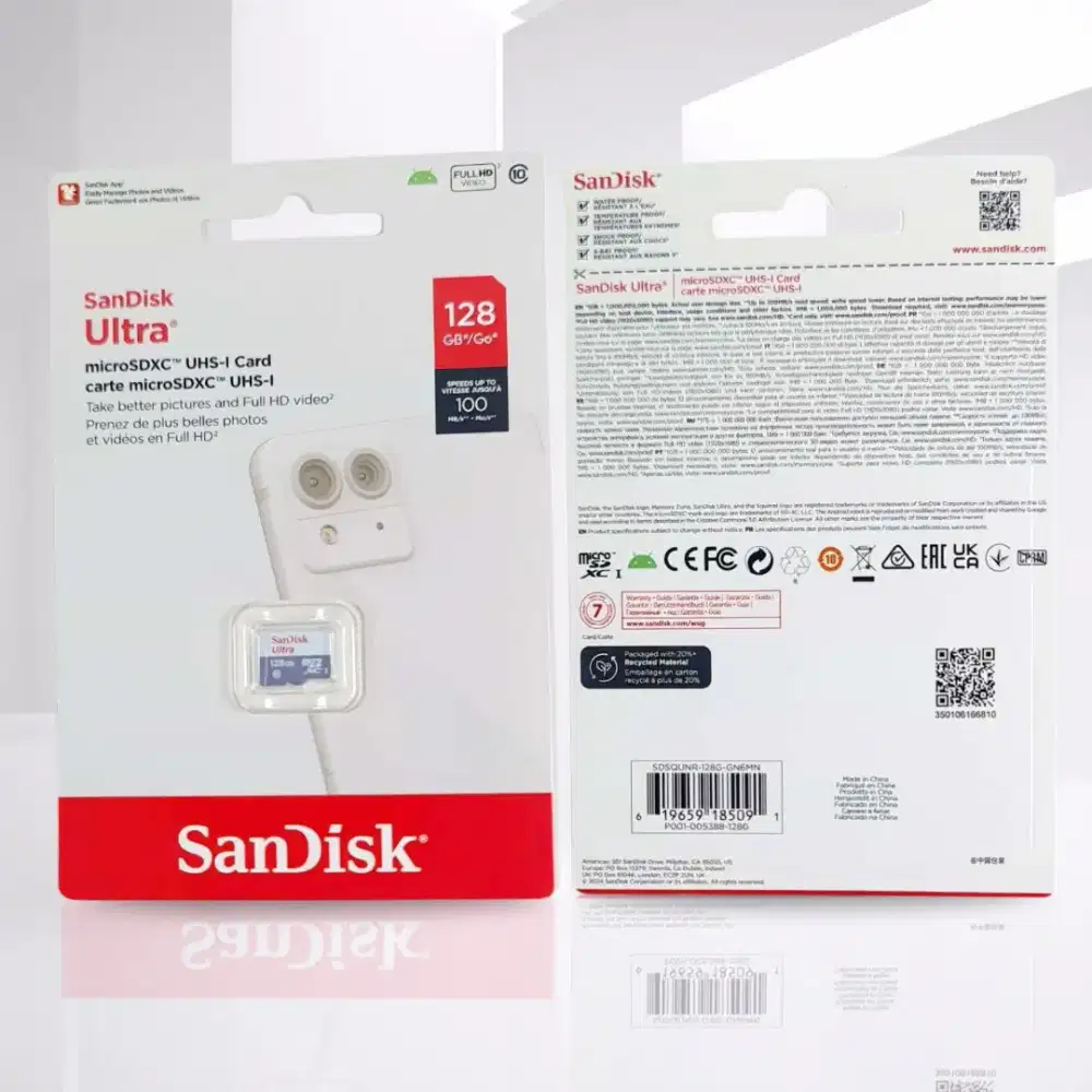 Memory Card Micro SD merk SANDISK ultra 128GB 100Mbps