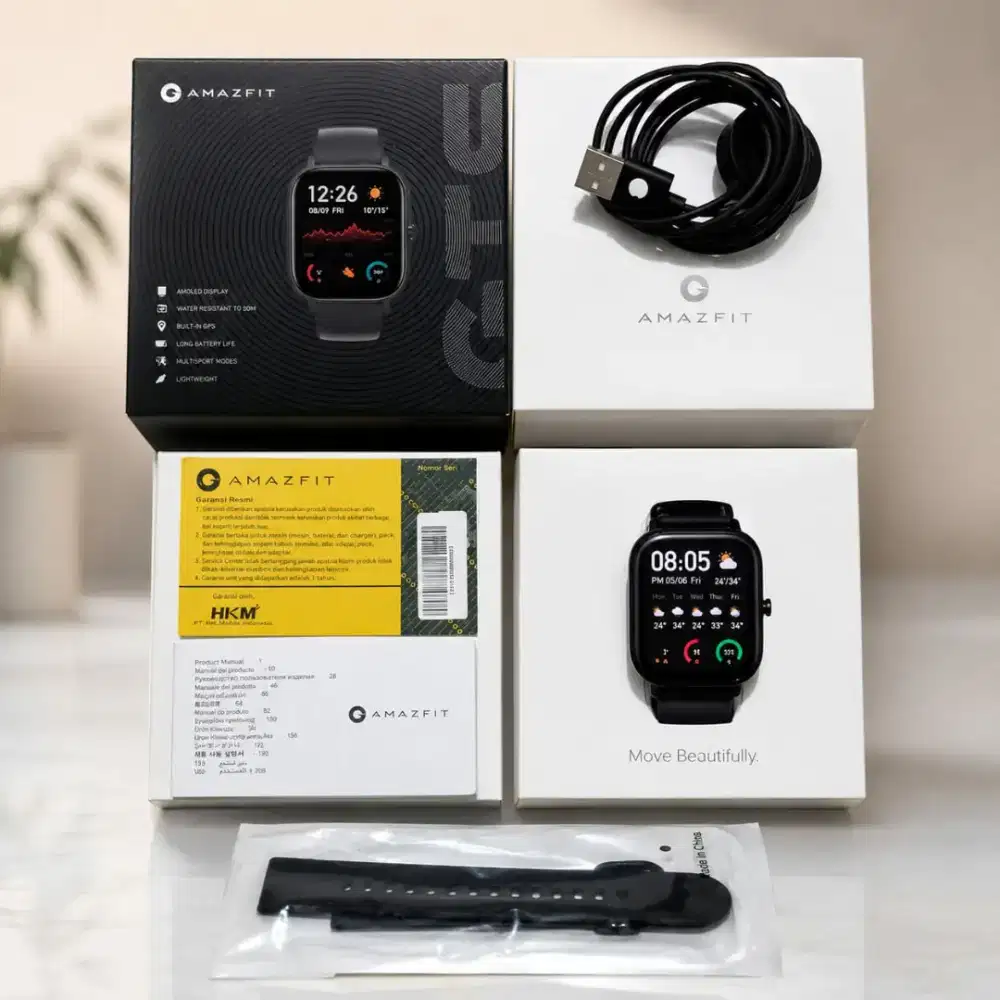 Amazfit GTS black smartwatch amoled GPS fullset original