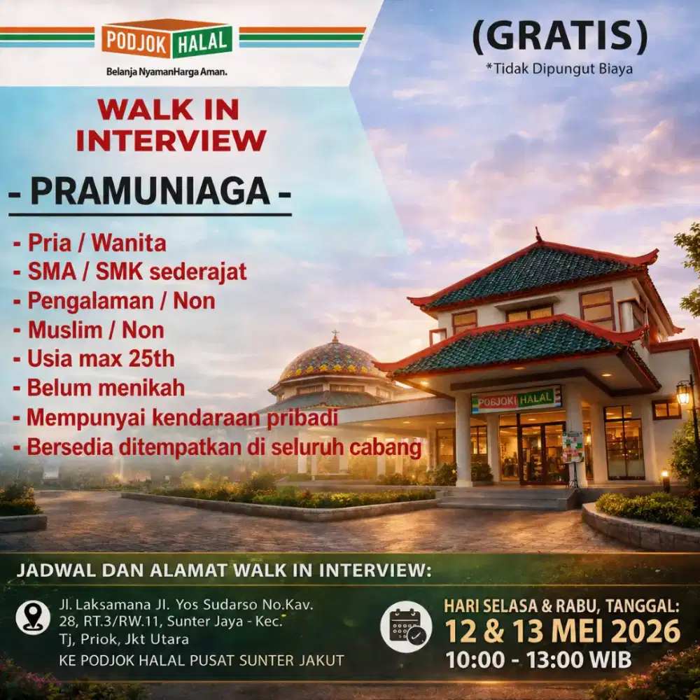Lowongan pekerjaan walk interview