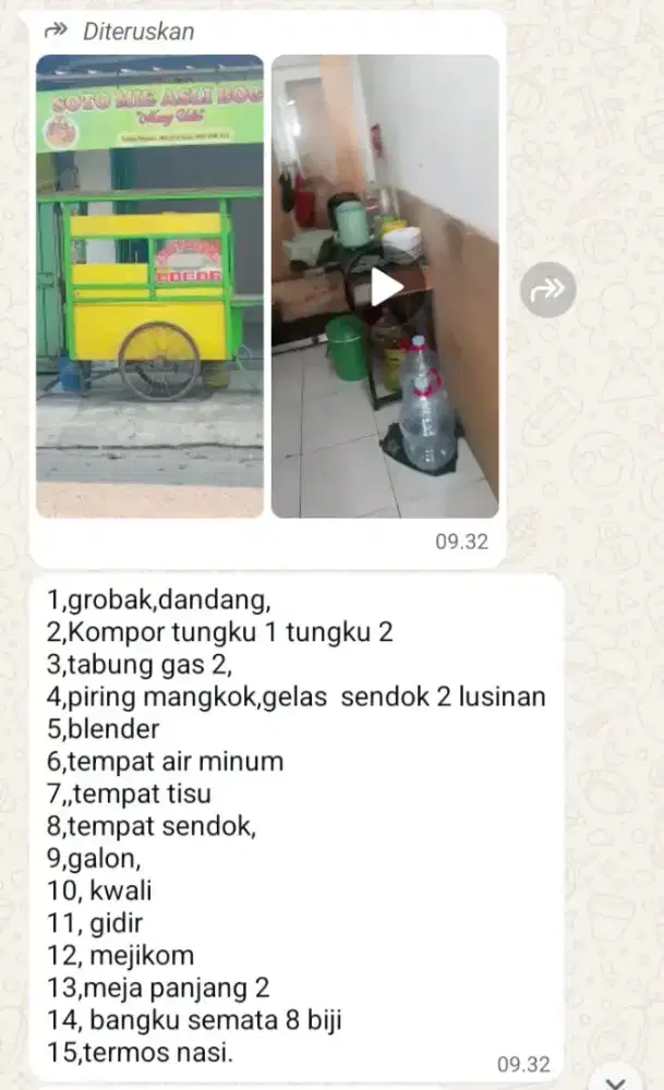 Gerobak di jual terbuat dari kayu ada roda 2