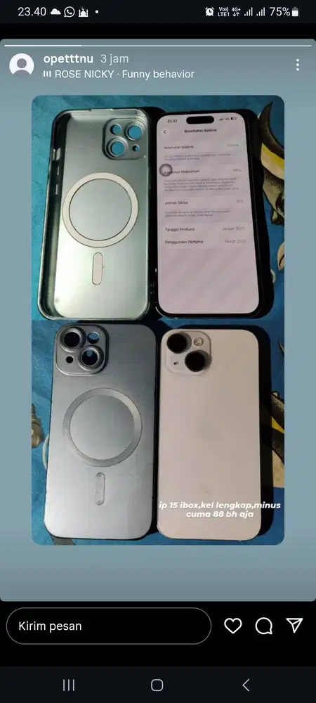 IPHONE 15 128 PEMAKAIAN SETAHUN