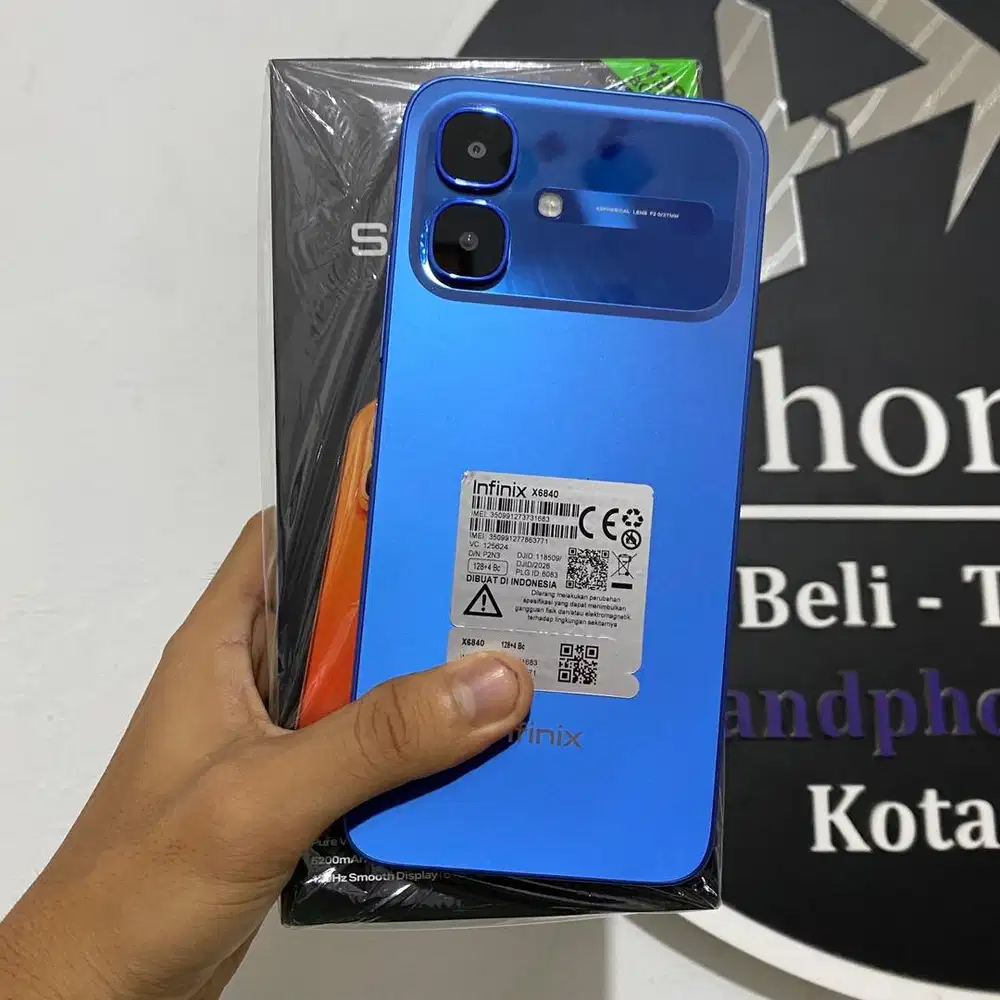 Infinix Smart 20 Ram 4+4/128 Blue Fullset