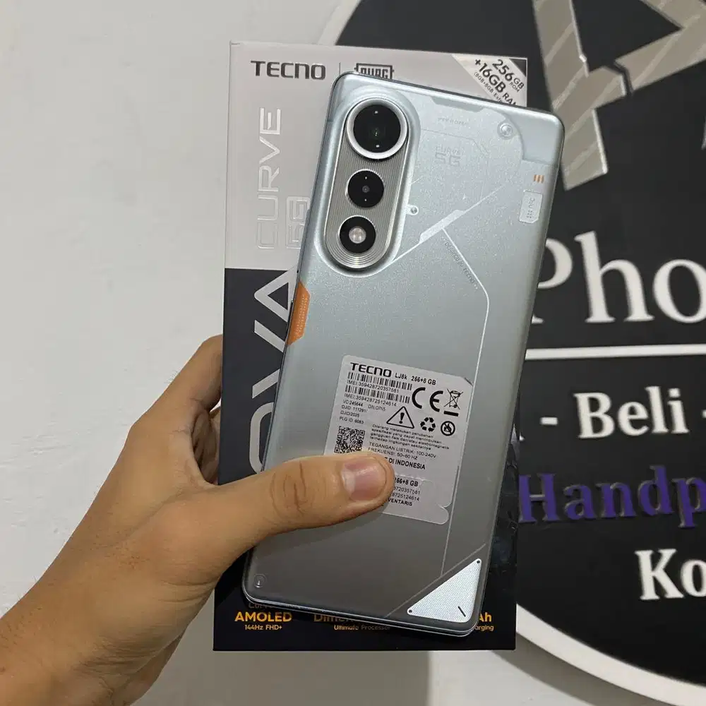 Tecno Pova Curve 5G Ram 8+8/256 Silver Fullset Like New