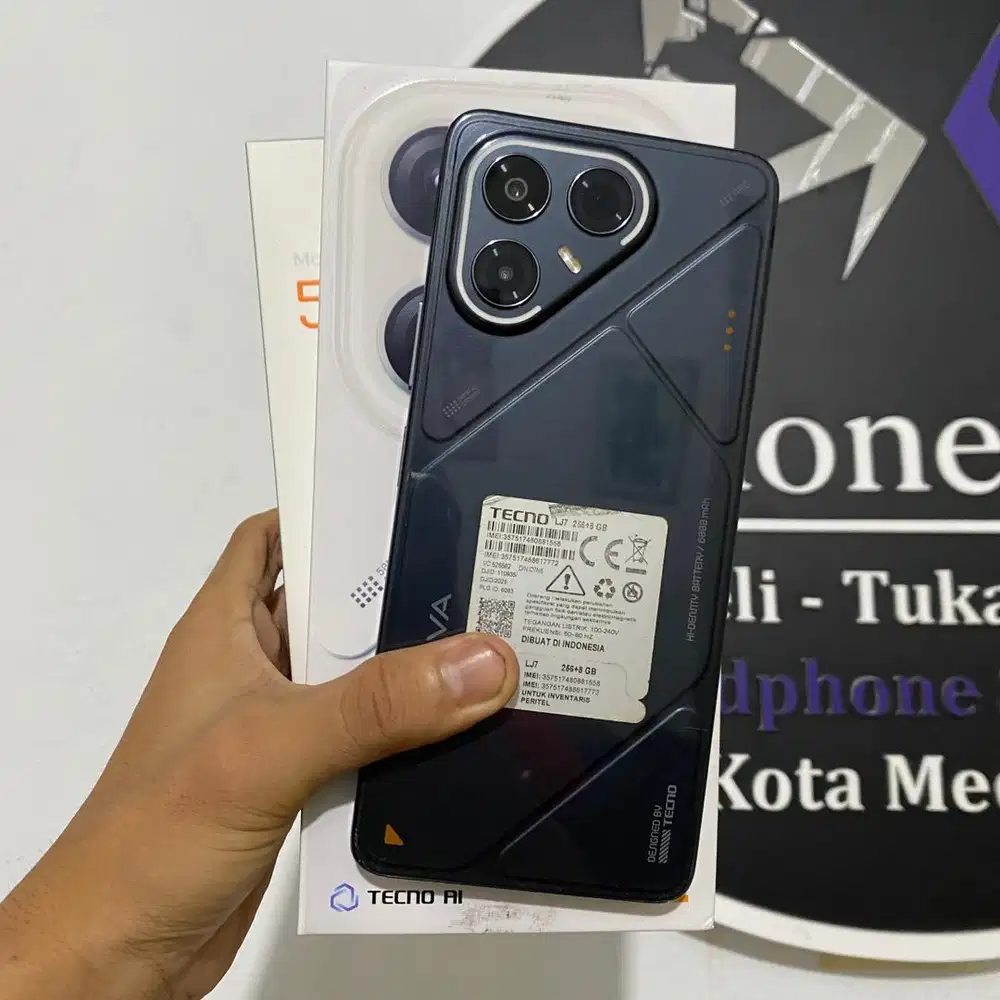 Tecno Pova 7 5G Ram 8+8/256 Black Fullset