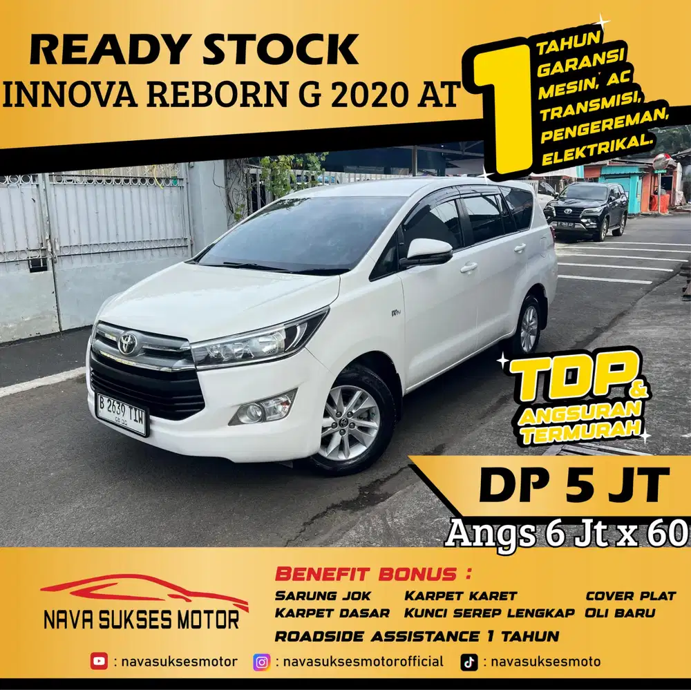 TDP 5 Jt Angs Termurah Innova Reborn G 2020 Bensin Matic Putih Low Km