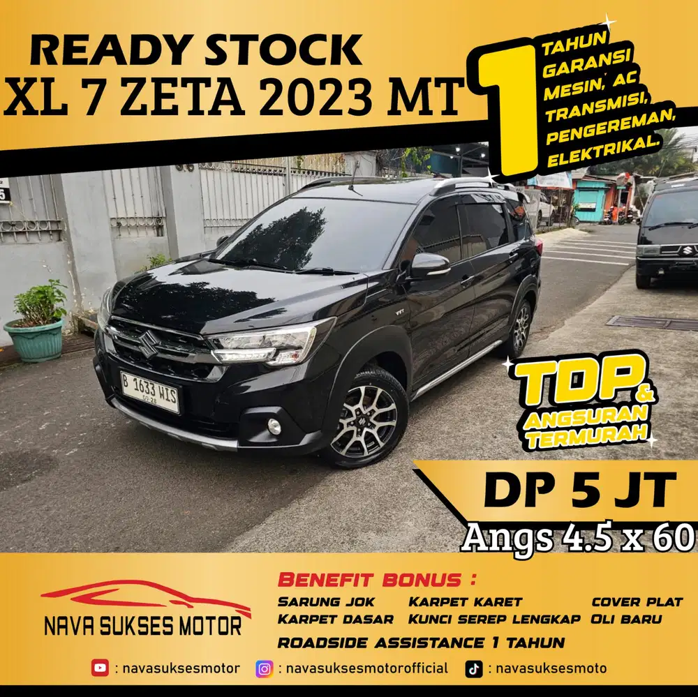 TDP 5 Jt Angs Termurah XL 7 Zeta 2023 Manual Hitam Low Km Like New