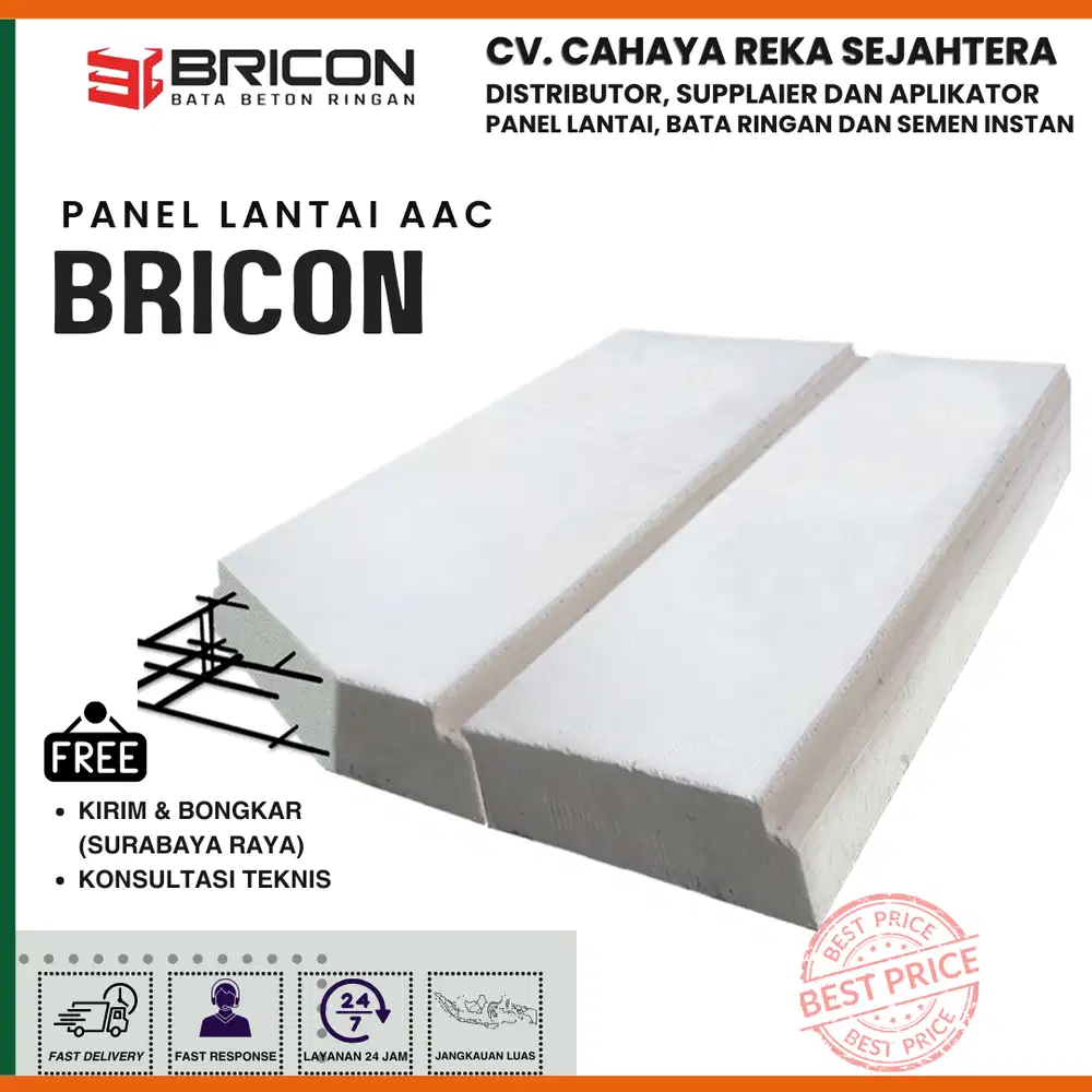 Panel Lantai AAC Bricon |Surabaya, Sidoarjo, Gresik, Jatim