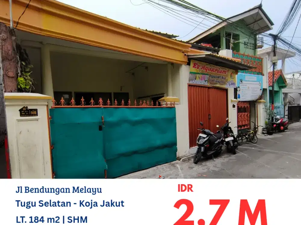 HFN0349 rumah 1,5 lantai terawat masih dihuni+ruko di daerah Plumpang Semper Jakarta Utara