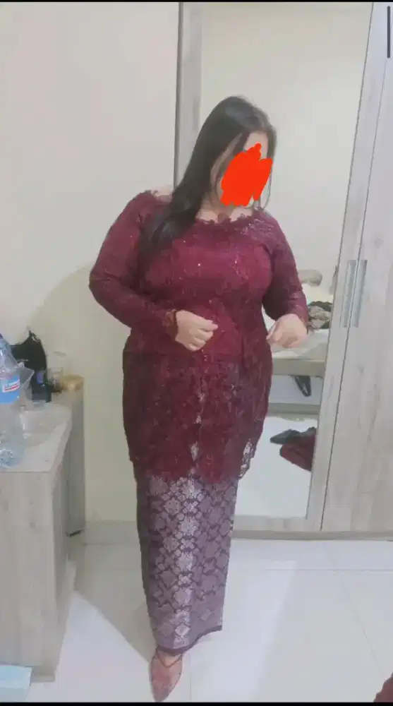 JUAL KEBAYA JUMBO BURGUNDY