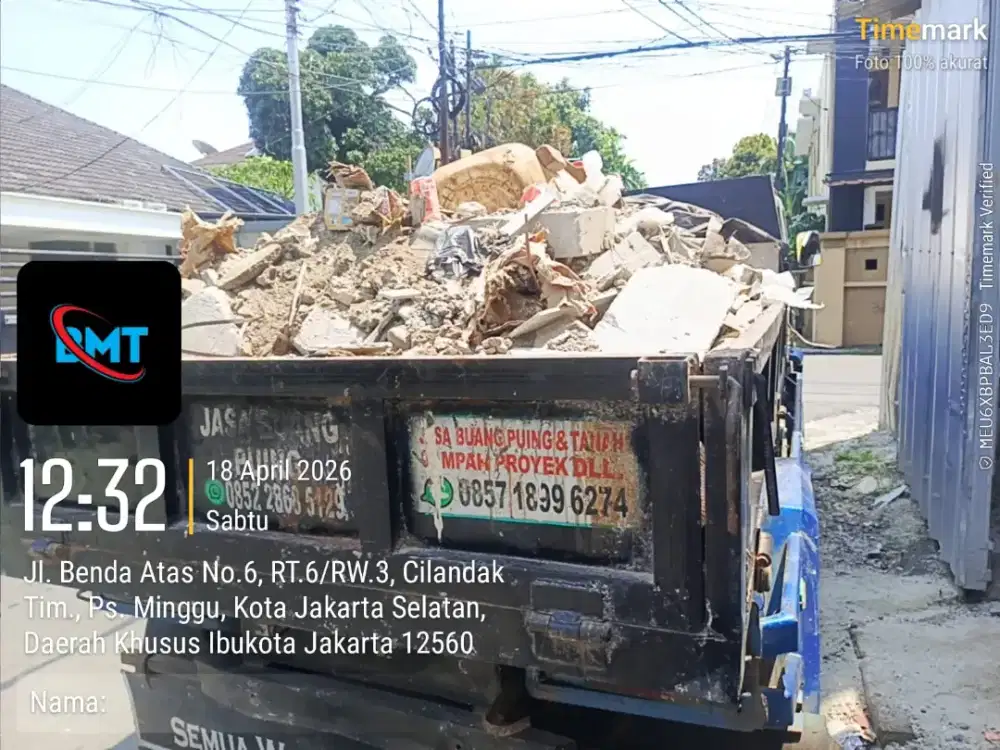 Jasa buang puing dan buang tanan