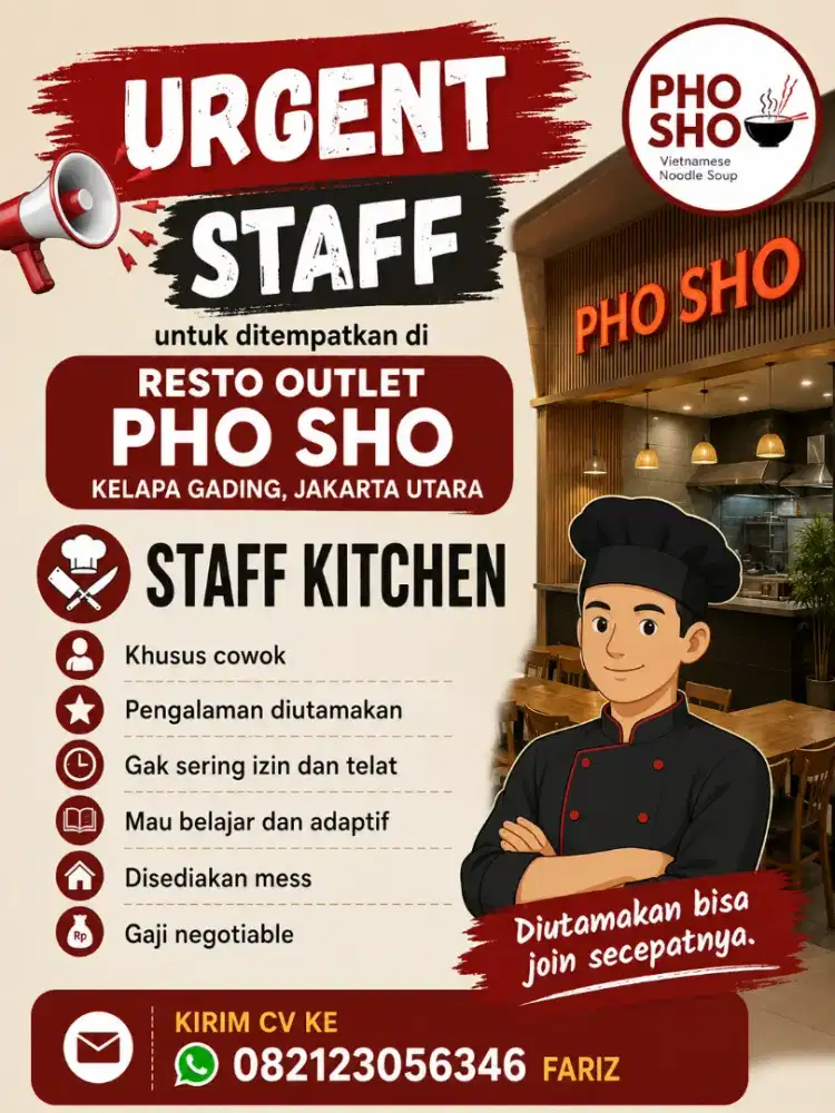 Dicari tim dapur