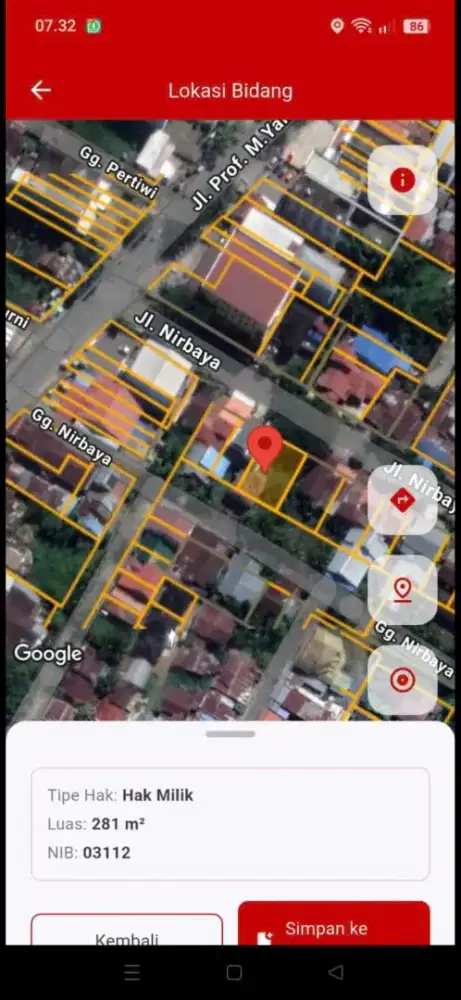Tanah strategis tepi jalan nirbaya kotabaru pontianak