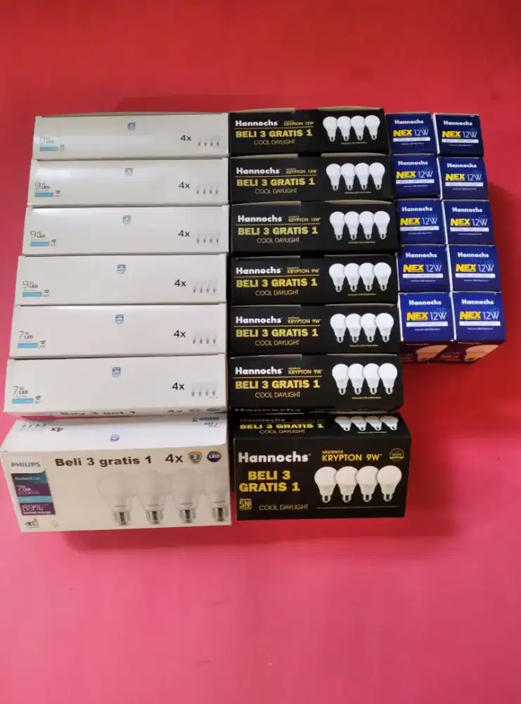 habisin setok lampu led philips/hannochs borong semua 1jt180rb saja