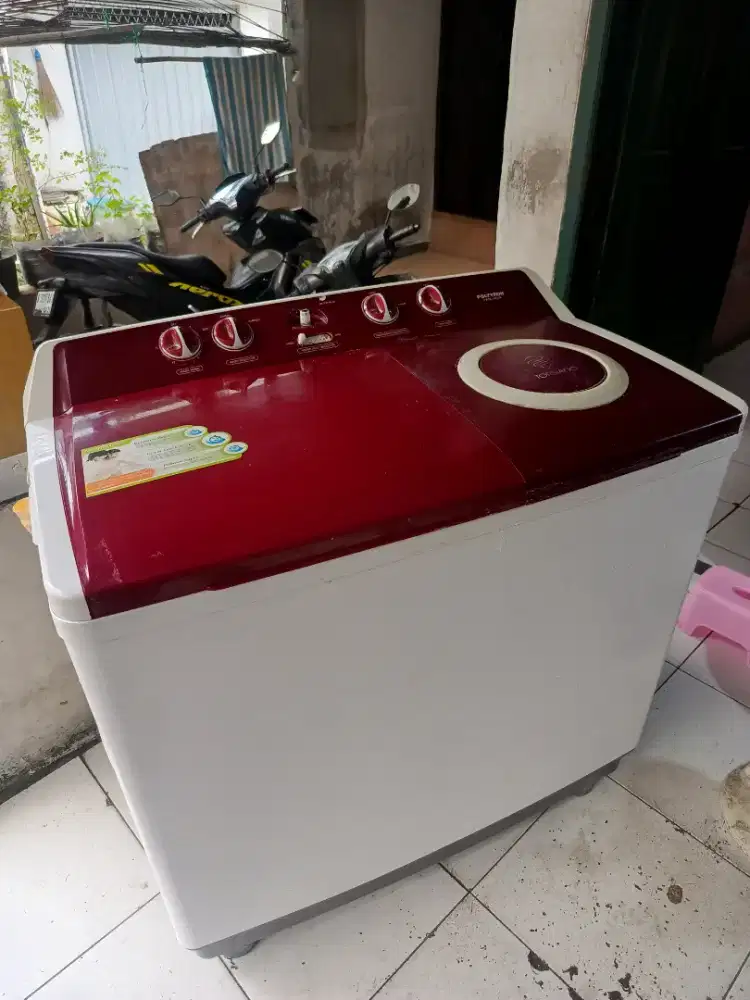 Mesin cuci merek POLYTRON super jumbo 14kg normal Joss tinggal pake