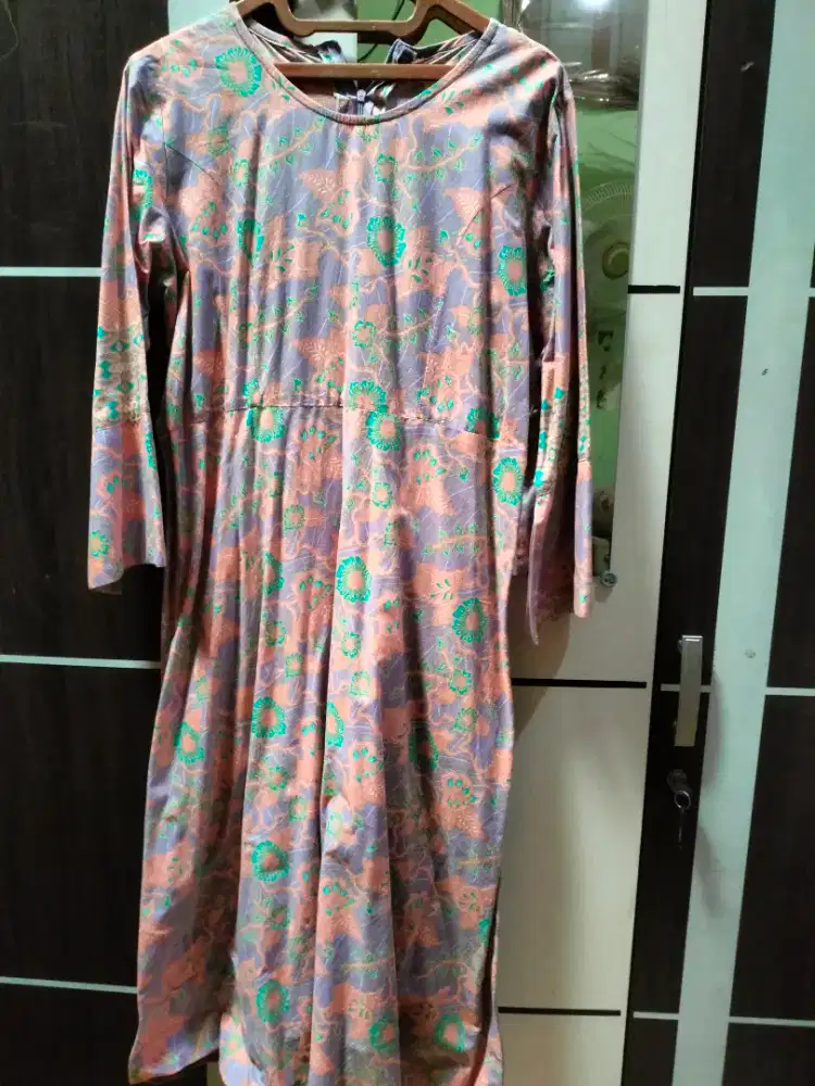 Dijual baju gamis wanita pink motif