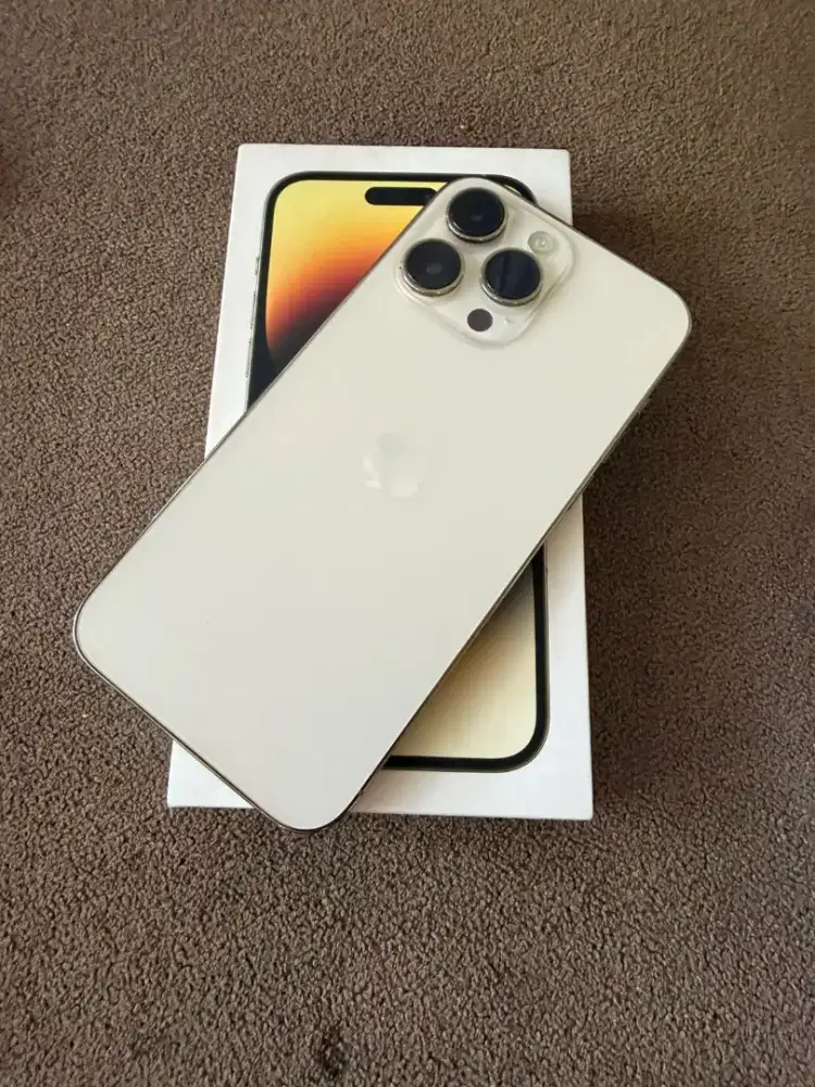 Iphone 14 promax 128gb ibox gold mulus lengkap bisa tukar tambah