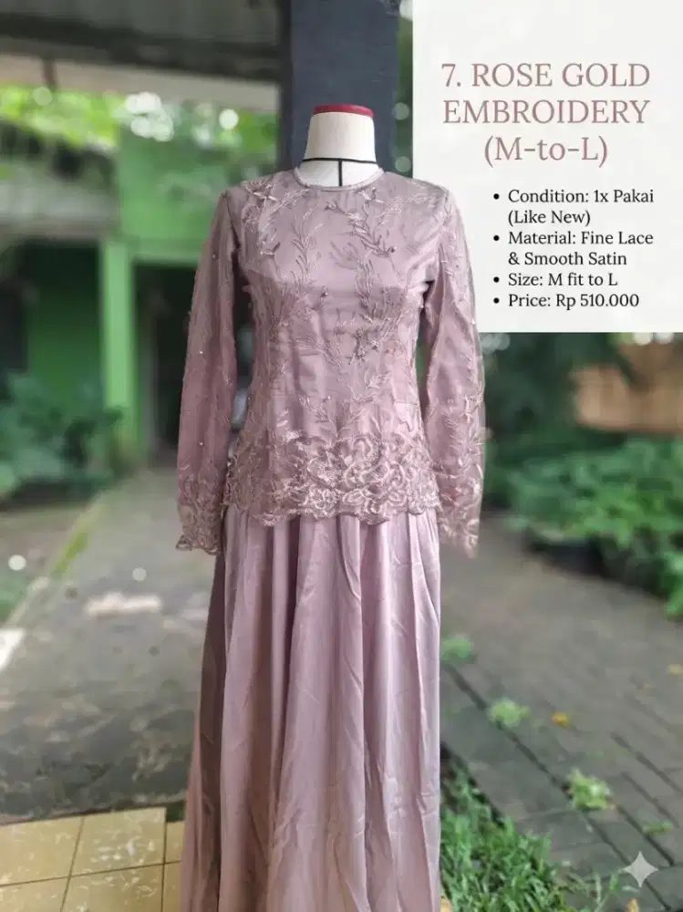 Dusty Rose Embroidery Gown