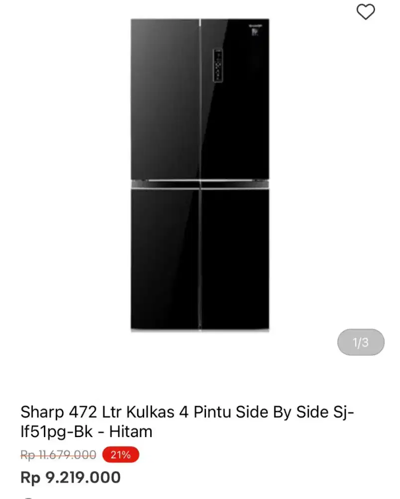 KULKAS SHARP SBS 4 PINTU SJ-IF51PG-BK
