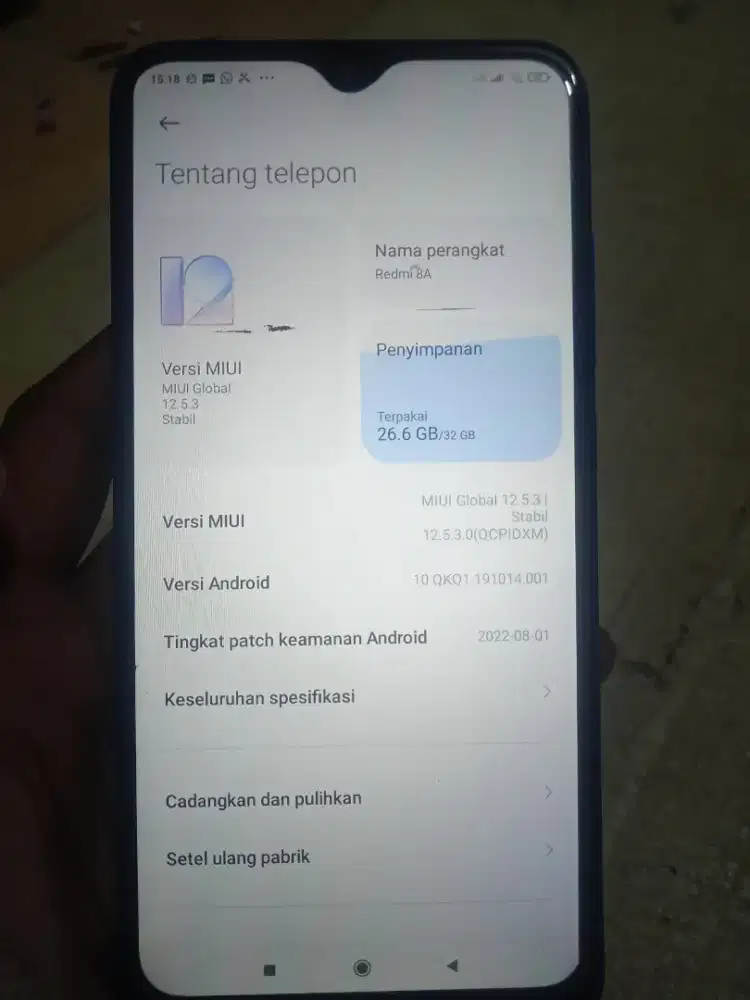 jual aja hp redmi 8a