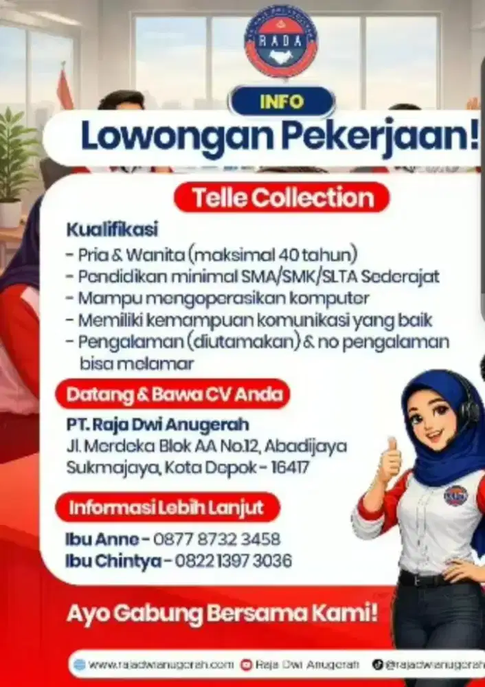 Di butuhkan staf deskcoll