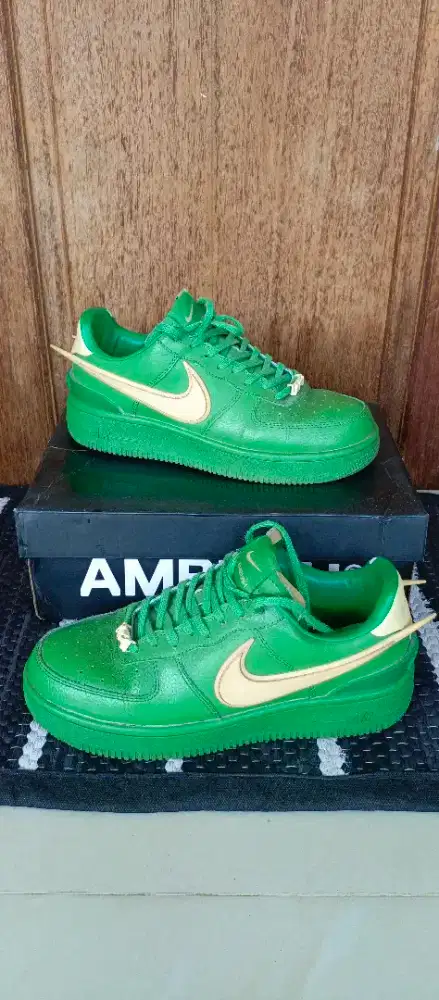 Sepatu Nike Airforce 1 @mbush x Game Royal Green Pine