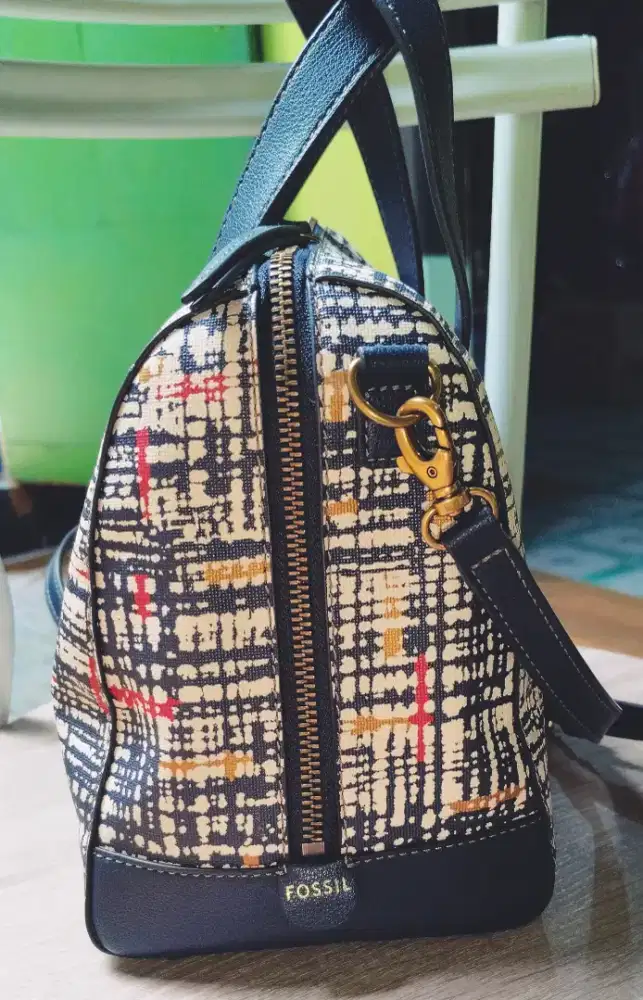 Jual tas fossil Sydney satchel blue multi