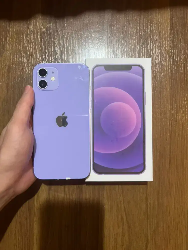 iPhone 12 Purple 128GB Fullset Mulus Like New