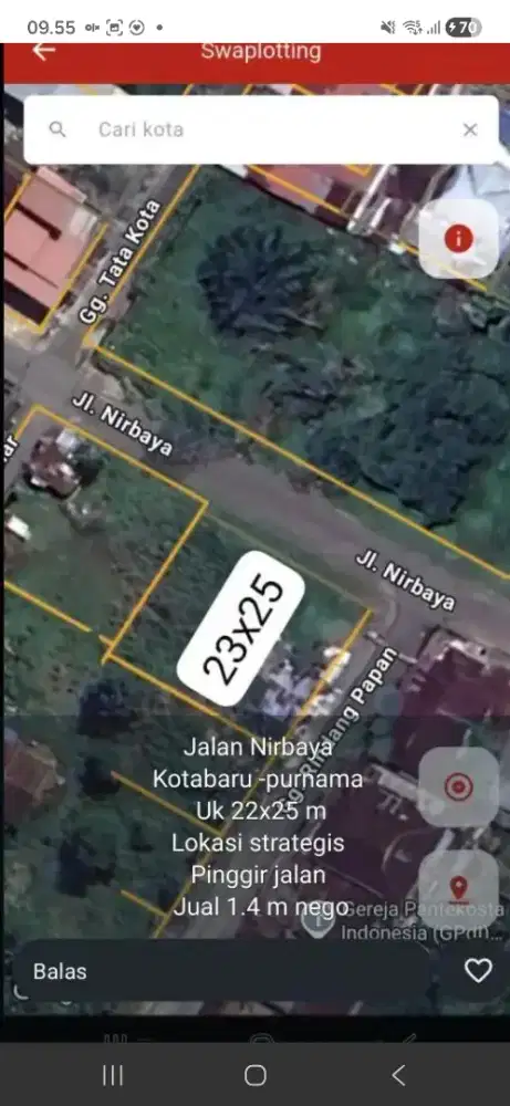 Tanah tepi jalan nirbaya kotabaru pontianak