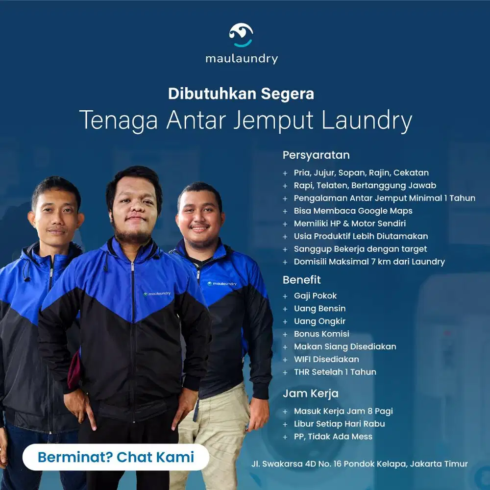 Lowongan Kerja (Loker) Tenaga Antar Jemput Laundry
