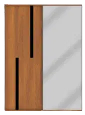 SAKHA SLIDING WARDROBE  1622 AT-SW01  WALNUT/BLACK