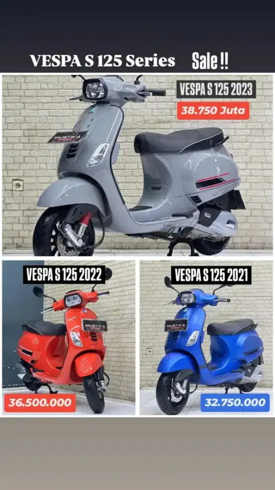 PROMO‼️ VESPA S 125 TH 2023 DP MULAI 1JT AN. RONY MUSTIKA