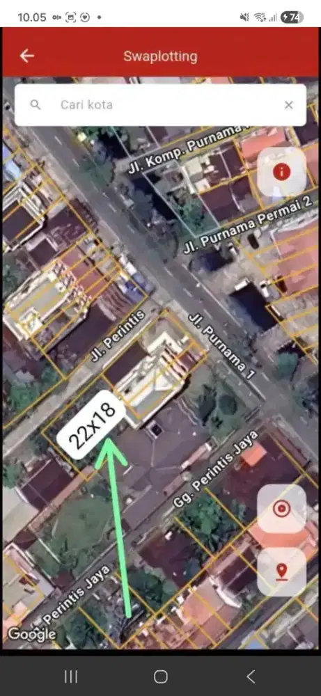 Tanah purnama 1 belakang ruko