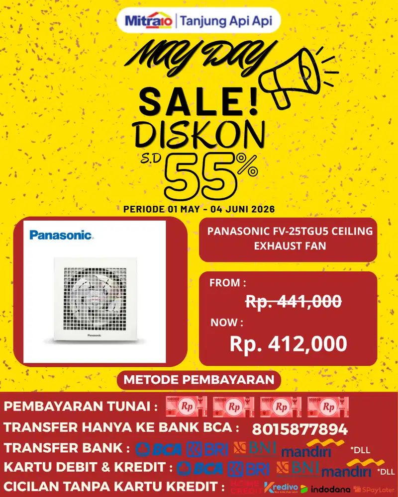 PANASONIC FV-25TGU5 CEILING EXHAUST FAN