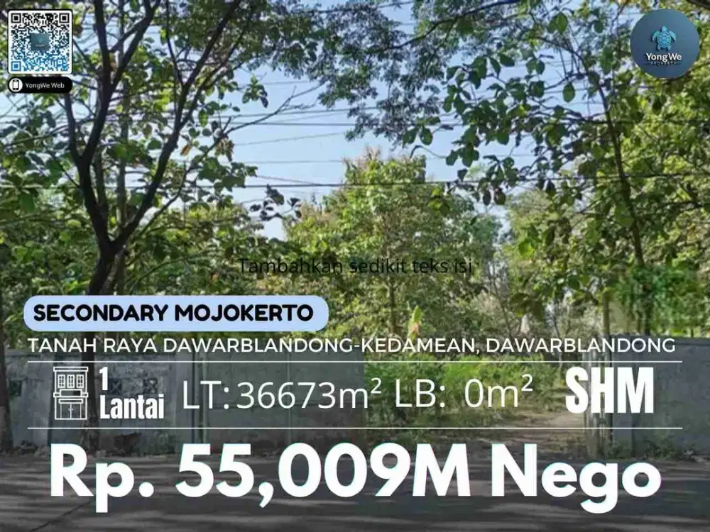 Jual Tanah Kabupaten Mojokerto Di Raya Dawarblandong Kedamean