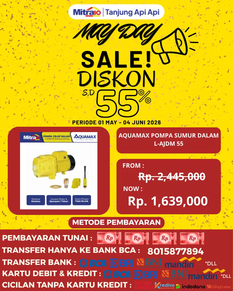 AQUAMAX POMPA SUMUR DALAM L-AJDM 55