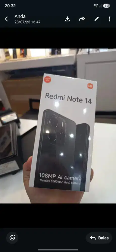 Jual Redmi note 14 4G 8/128 fullset