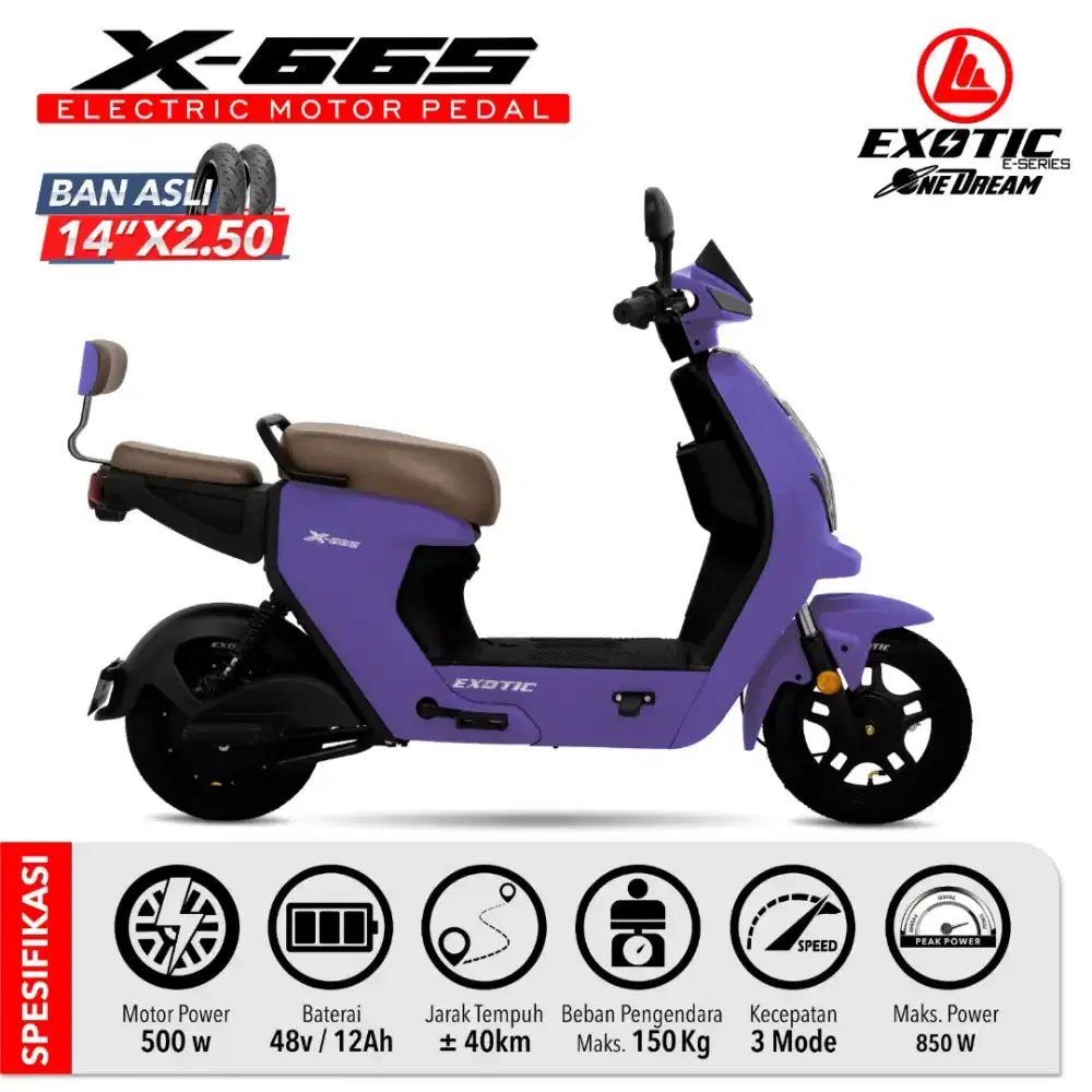 Jual sepeda listrik EXOTIC X-665 CASH/CREDIT