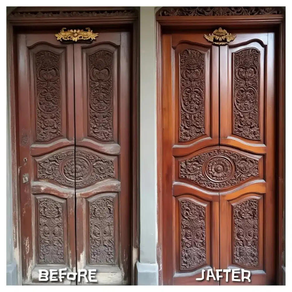 Jasa finishing kusen pintu lama atau baru