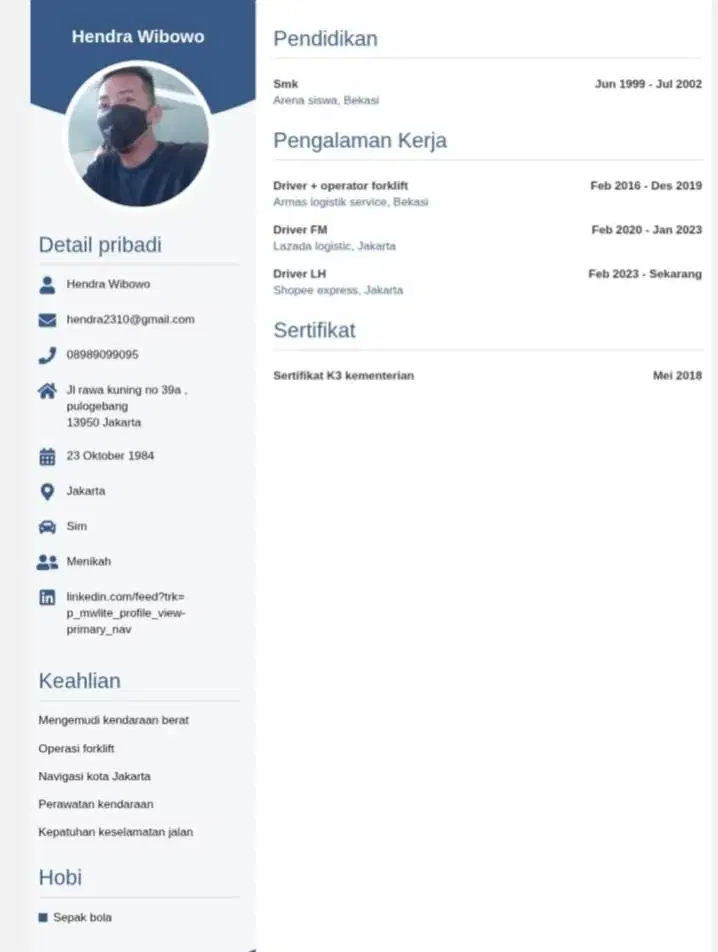 Butuh loker driver