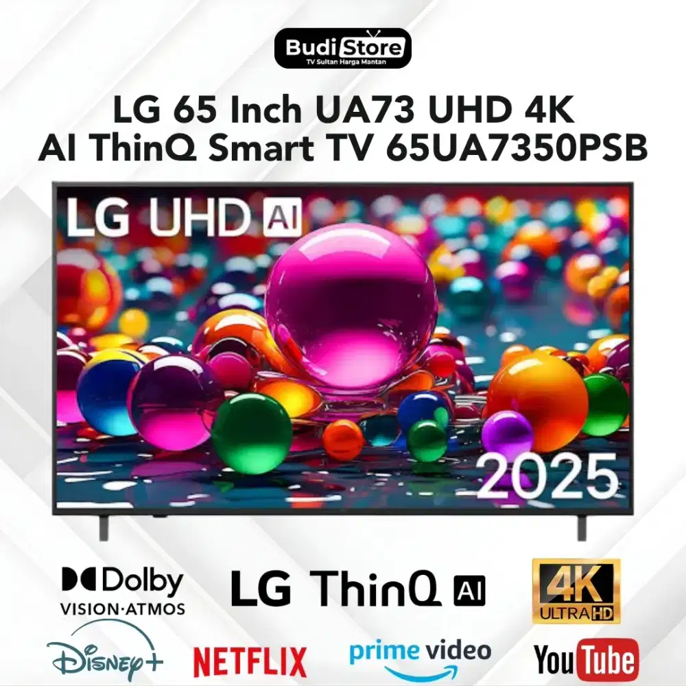LG 65 Inch UA73 UHD 4K AI ThinQ Smart TV 65UA7350PSB