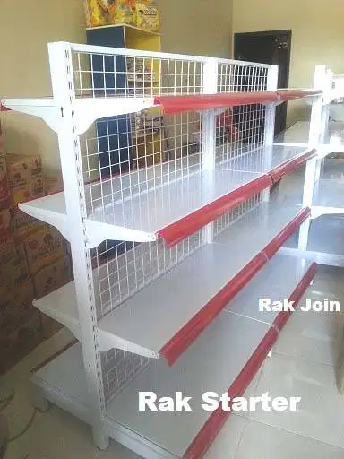 Rak Supermarket, Rak Minimarket, Rak Toko, Rak besi jenis rak Double