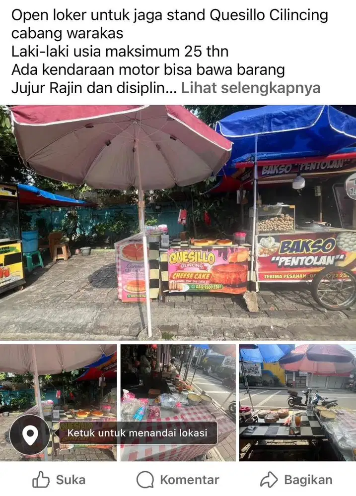 Loker jaga stand Quesillo Cilincing