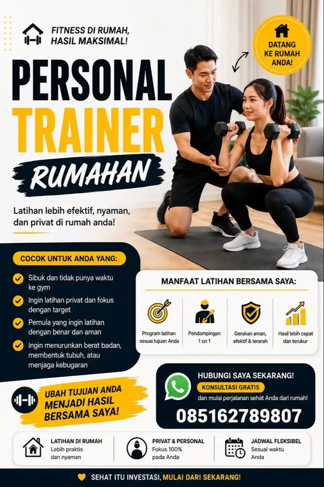 Open Jasa Personal Trainer Jakarta Timur/Jakarta Utara