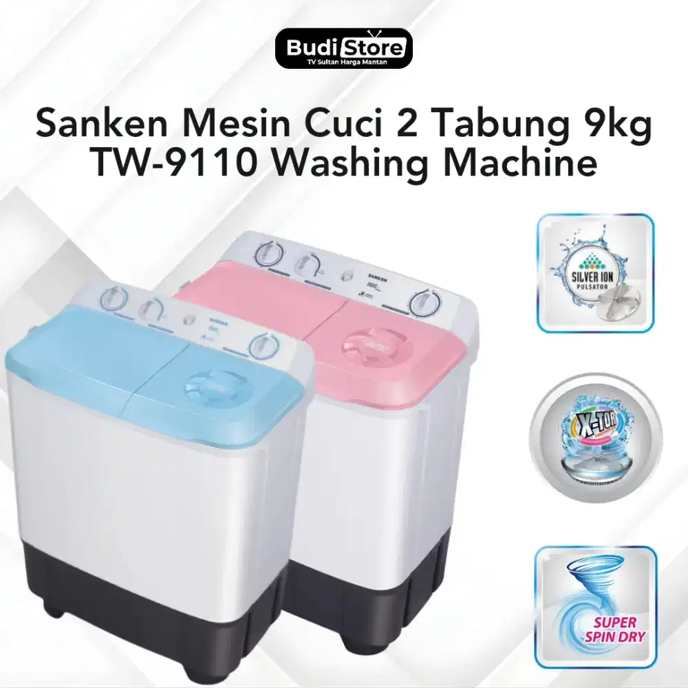 Sanken Mesin Cuci 2 Tabung 9kg TW-9110 Washing Machine