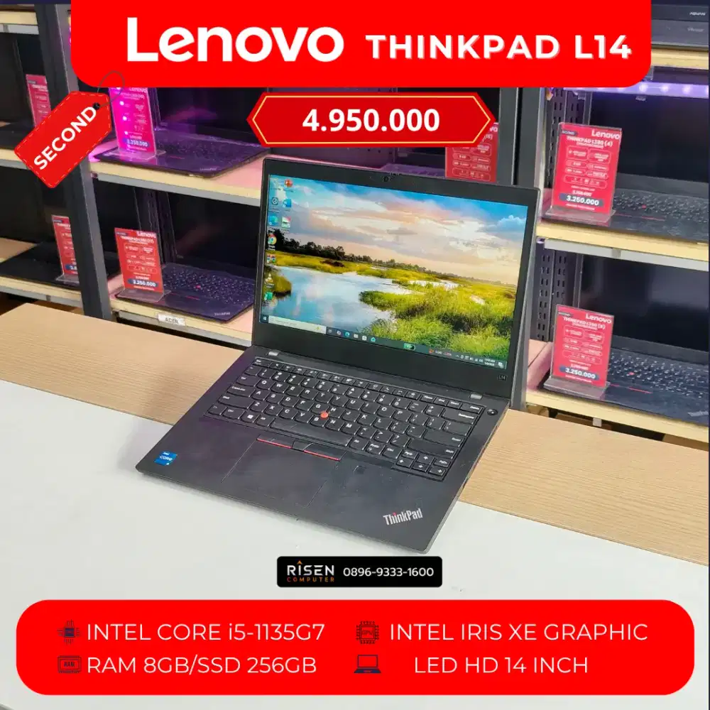 LENOVO THINKPAD L14 Core i5-1135G7 RAM 8GB SSD 256GB HD 14inch Second