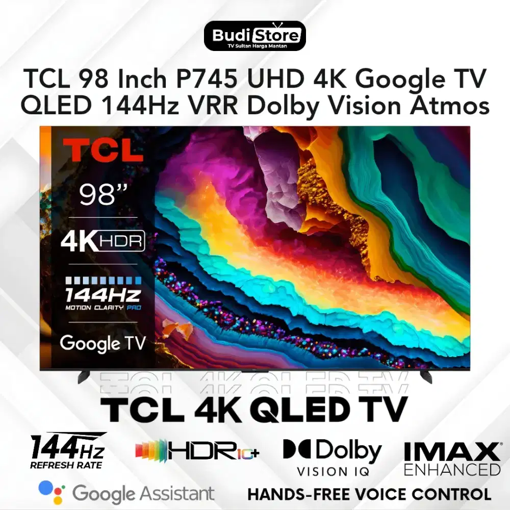 TCL 98 Inch P745 UHD 4K QLED Google TV 144Hz VRR 98P745