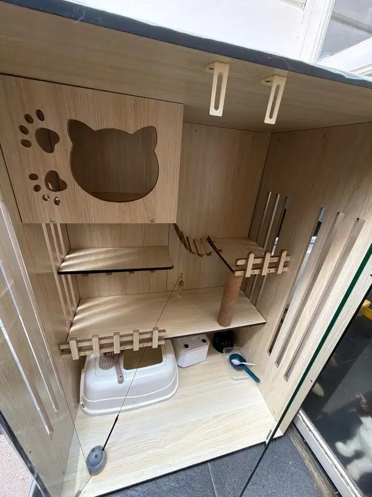 Rumah kucing estetik dari kayu