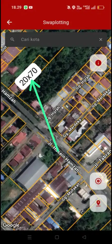 Tanah strategis tepi jalan husein hamzah pal 5 pontianak