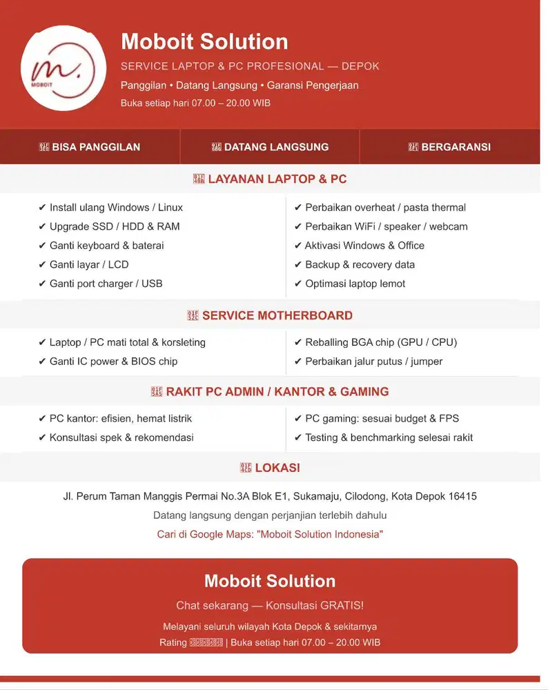 Jasa Service Laptop & PC Depok